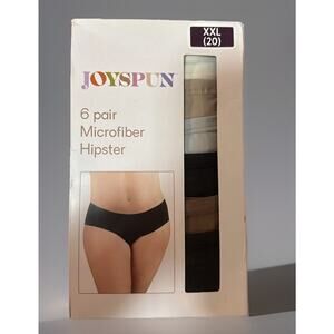 Joyspun Women's 6-Pack Microfiber Hipster Panties XXL 20 Multicolor